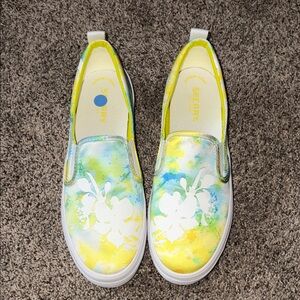 Sperry Tye Dye Floral Slip-On Sneakers - Yellow, Blue & Green
